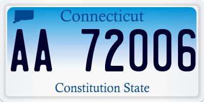 CT license plate AA72006