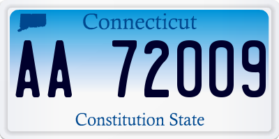 CT license plate AA72009