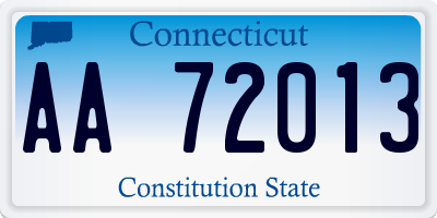 CT license plate AA72013