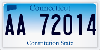 CT license plate AA72014