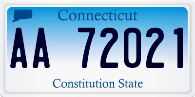 CT license plate AA72021