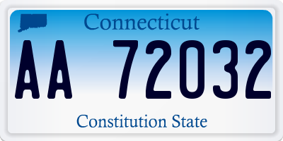 CT license plate AA72032