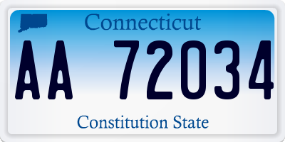 CT license plate AA72034