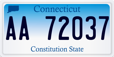 CT license plate AA72037