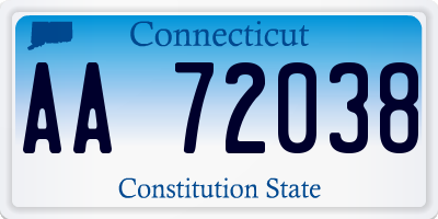 CT license plate AA72038