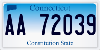 CT license plate AA72039