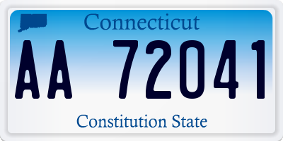 CT license plate AA72041