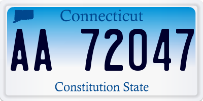 CT license plate AA72047