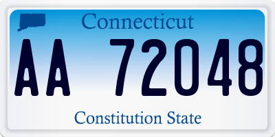 CT license plate AA72048