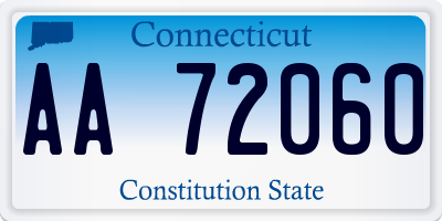 CT license plate AA72060