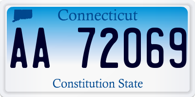 CT license plate AA72069