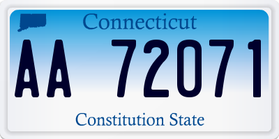 CT license plate AA72071