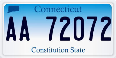 CT license plate AA72072