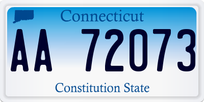 CT license plate AA72073