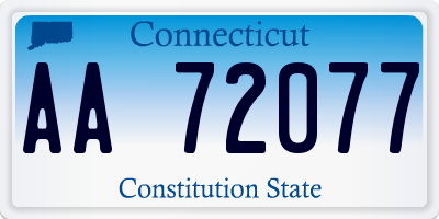 CT license plate AA72077