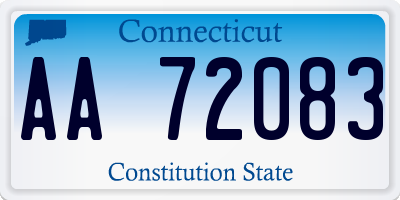 CT license plate AA72083