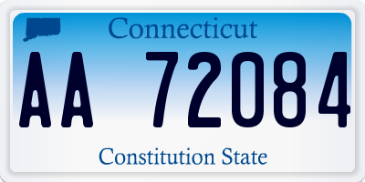 CT license plate AA72084