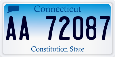 CT license plate AA72087