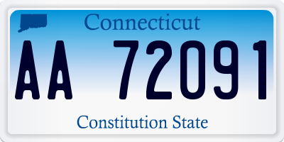 CT license plate AA72091