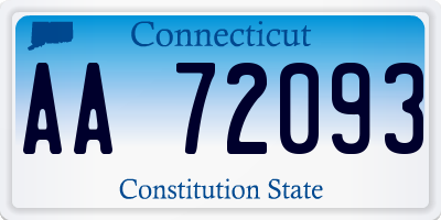 CT license plate AA72093