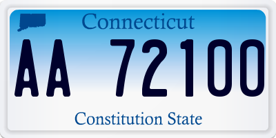 CT license plate AA72100