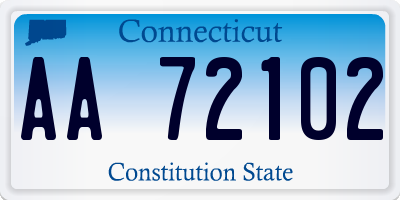 CT license plate AA72102