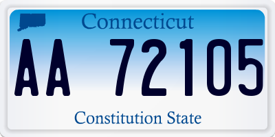 CT license plate AA72105