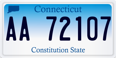 CT license plate AA72107