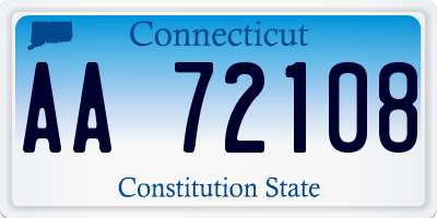 CT license plate AA72108