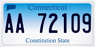 CT license plate AA72109