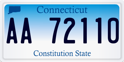 CT license plate AA72110