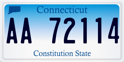 CT license plate AA72114