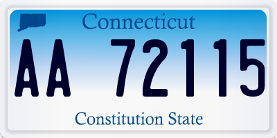 CT license plate AA72115