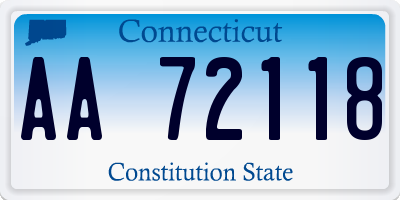 CT license plate AA72118