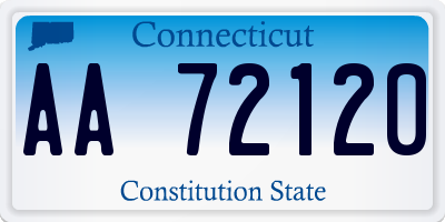 CT license plate AA72120