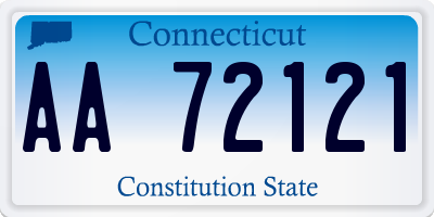 CT license plate AA72121