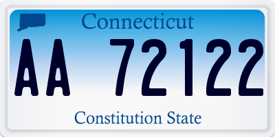 CT license plate AA72122