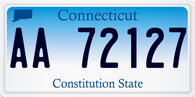 CT license plate AA72127