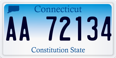 CT license plate AA72134