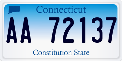 CT license plate AA72137