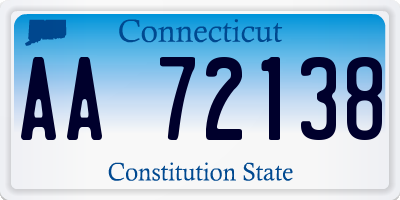 CT license plate AA72138