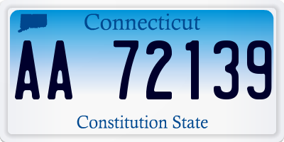 CT license plate AA72139