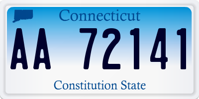 CT license plate AA72141