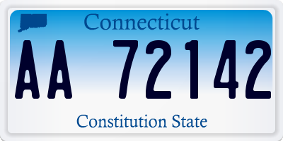 CT license plate AA72142