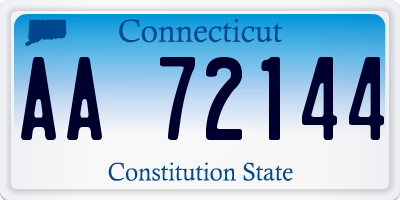 CT license plate AA72144