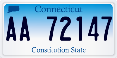 CT license plate AA72147