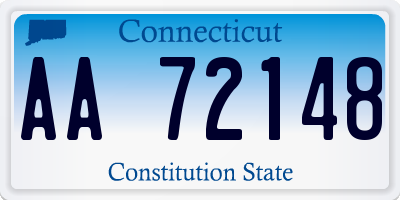 CT license plate AA72148