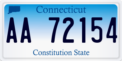 CT license plate AA72154