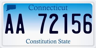 CT license plate AA72156