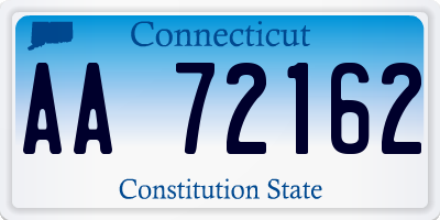 CT license plate AA72162